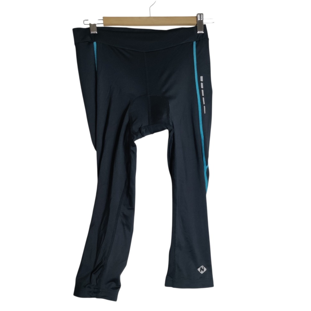 Naviskin Women's Black & Blue Padded Cycling Capri Leggings Sz L‎ NWT